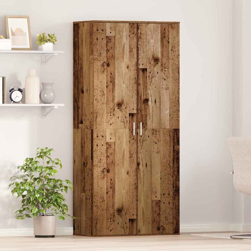 vidaXL Magasító polcokkal tárolóval Öreg fa 80 x 39 x 178 cm Faanyag