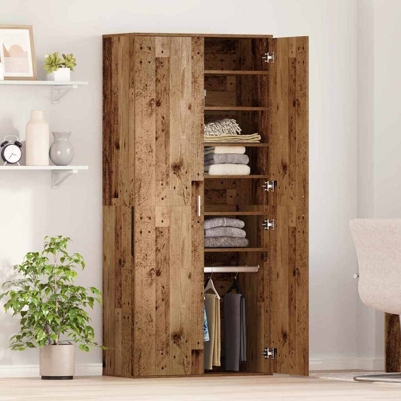 vidaXL Magasító polcokkal tárolóval Öreg fa 80 x 39 x 178 cm Faanyag