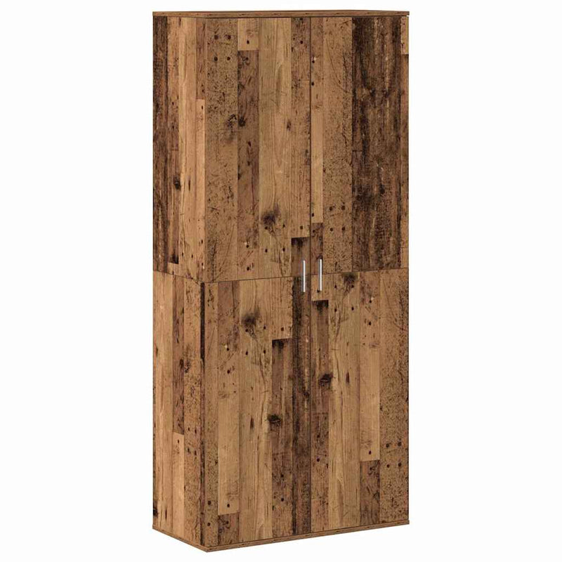 vidaXL Magasító polcokkal tárolóval Öreg fa 80 x 39 x 178 cm Faanyag