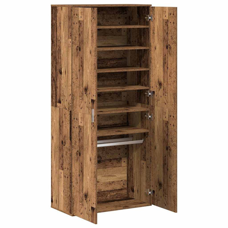 vidaXL Magasító polcokkal tárolóval Öreg fa 80 x 39 x 178 cm Faanyag