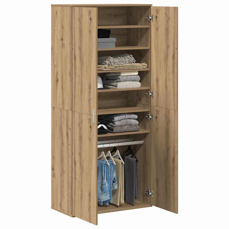 vidaXL Magasító polcokkal kézműves tölgy 80 x 39 x 178 cm Faanyag