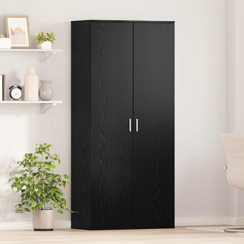 vidaXL Magasító polcokkal ajtóval Musta tammi 80 x 39 x 178 cm Faanyag
