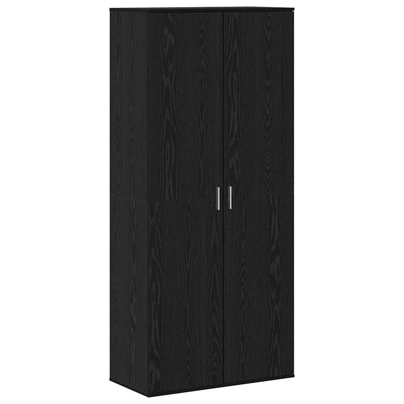 vidaXL Magasító polcokkal ajtóval Musta tammi 80 x 39 x 178 cm Faanyag
