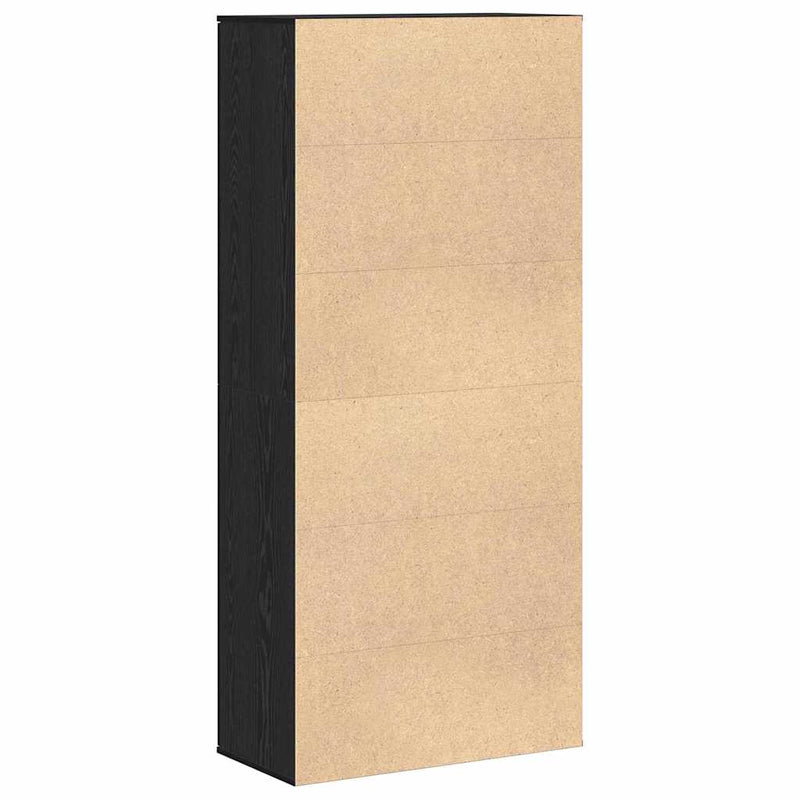 vidaXL Magasító polcokkal ajtóval Musta tammi 80 x 39 x 178 cm Faanyag