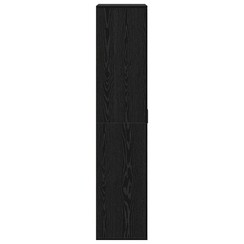 vidaXL Magasító polcokkal ajtóval Musta tammi 80 x 39 x 178 cm Faanyag