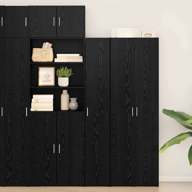 vidaXL Magasfiú Musta tammi 30 x 42.5 x 185 cm Faanyag