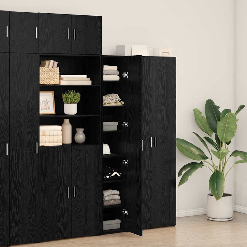 vidaXL Magasfiú Musta tammi 30 x 42.5 x 185 cm Faanyag