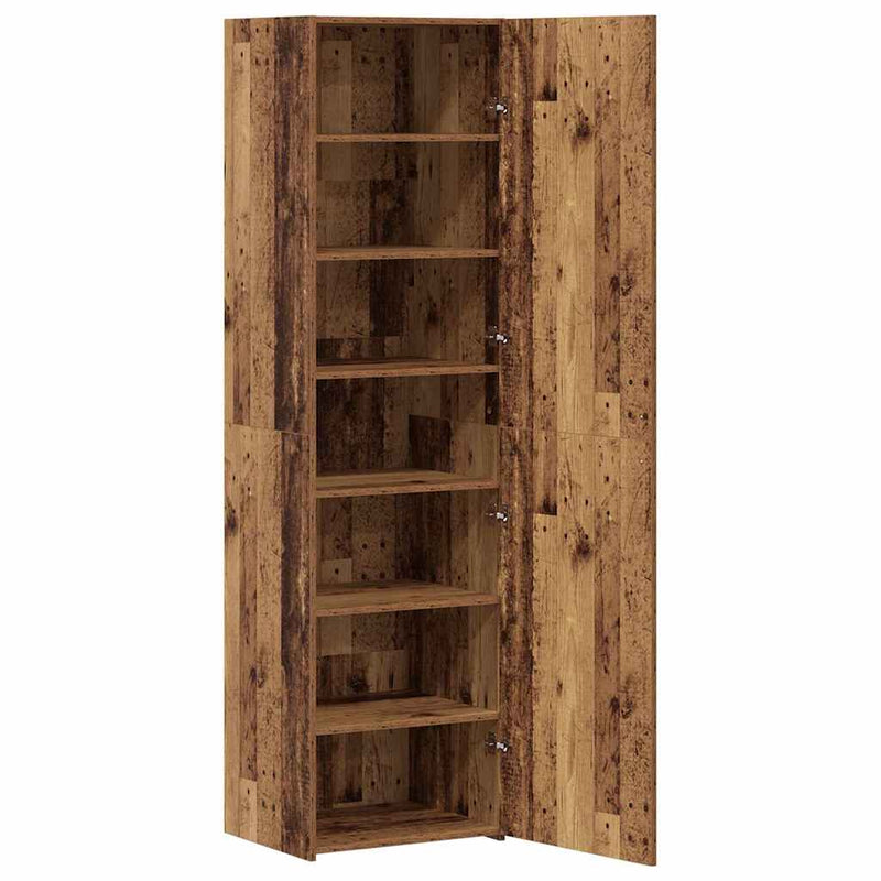 vidaXL Felső Szekrény Régi Fa 50x42.5x185 cm Szerelt Fa
