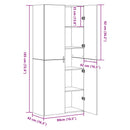 vidaXL Magasfiú 2 pcs Fekete tölgy 80 x 42 x 185 cm