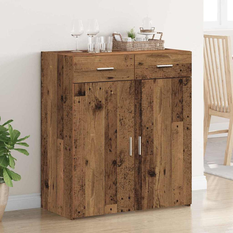 vidaXL Tárolószekrény fiókkal Régi fa 80 x 42.5 x 93.5 cm Faanyag