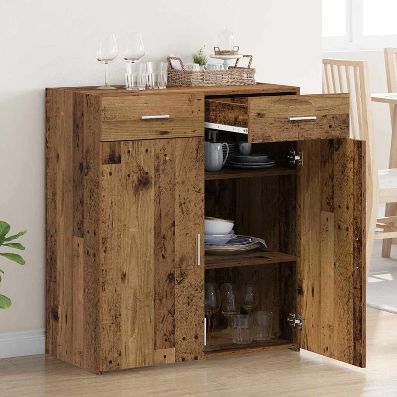 vidaXL Tárolószekrény fiókkal Régi fa 80 x 42.5 x 93.5 cm Faanyag