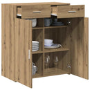 vidaXL Tárolószekrény kézműves tölgy 80 x 42.5 x 93.5 cm Faanyag