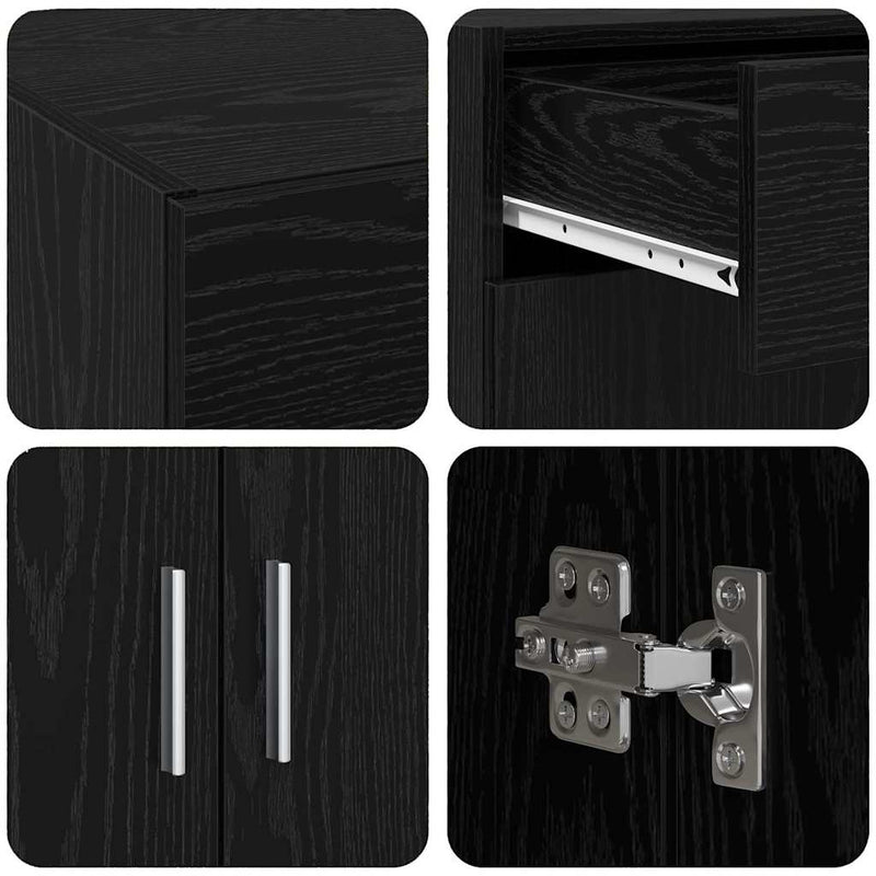 vidaXL Tárolószekrény fiókkal Musta tammi 80 x 42.5 x 93.5 cm Faanyag