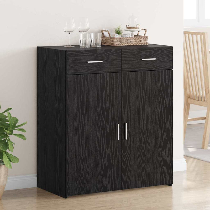 vidaXL Tárolószekrény fiókkal Musta tammi 80 x 42.5 x 93.5 cm Faanyag