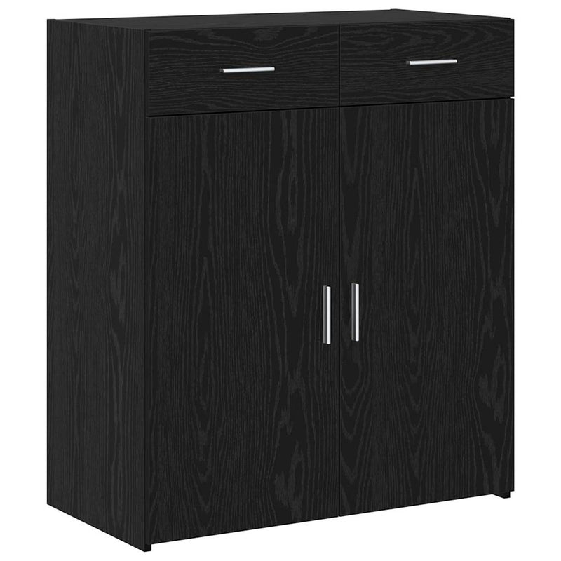vidaXL Tárolószekrény fiókkal Musta tammi 80 x 42.5 x 93.5 cm Faanyag