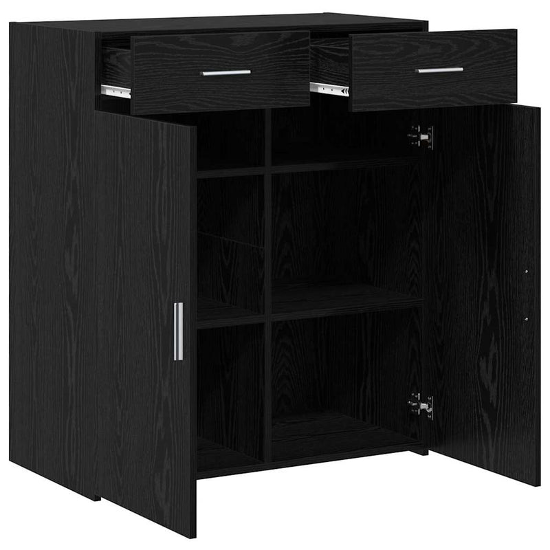 vidaXL Tárolószekrény fiókkal Musta tammi 80 x 42.5 x 93.5 cm Faanyag