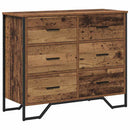 vidaXL Fiókos szekrény 6-Fiók Öreg fa 91 x 35,5 x 74,5 cm