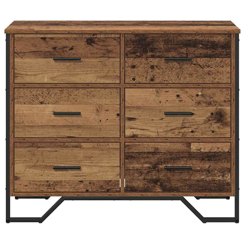 vidaXL Fiókos Szekrény fiókkal Öreg fa 91 x 35.5 x 74.5 cm Faanyag