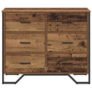 vidaXL Fiókos szekrény 6-Fiók Öreg fa 91 x 35,5 x 74,5 cm