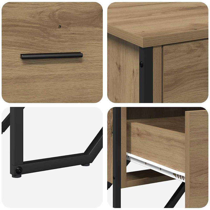 vidaXL Fiókos Szekrény kézműves tölgy 91 x 35.5 x 74.5 cm Faanyag