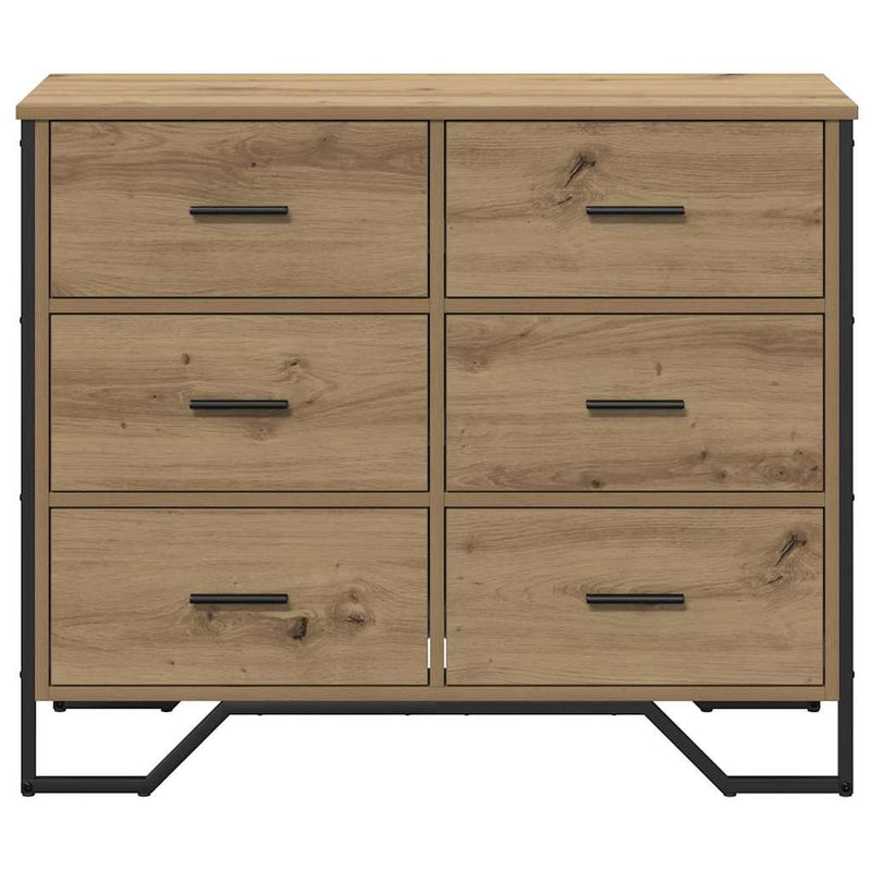 vidaXL Fiókos Szekrény kézműves tölgy 91 x 35.5 x 74.5 cm Faanyag