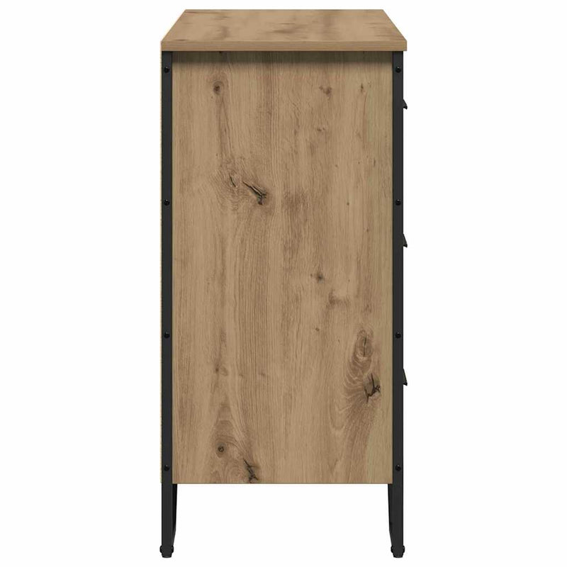 vidaXL Fiókos Szekrény kézműves tölgy 91 x 35.5 x 74.5 cm Faanyag