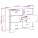 vidaXL Fiókos Szekrény kézműves tölgy 91 x 35.5 x 74.5 cm Faanyag