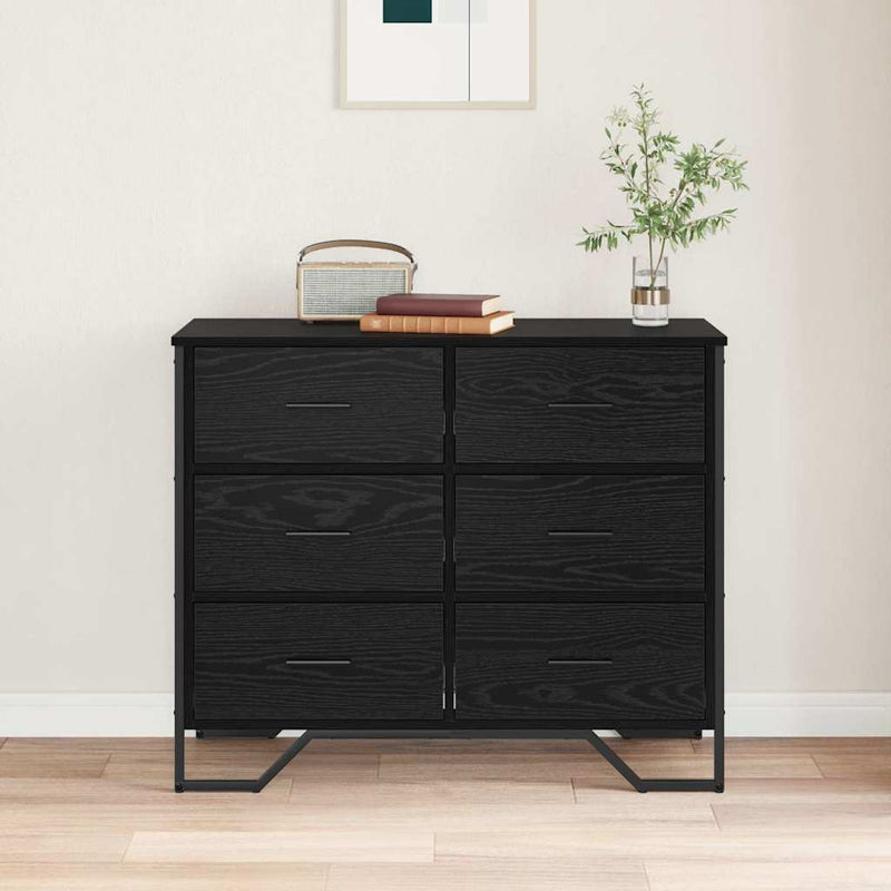 vidaXL Fiókos Szekrény fiókkal Musta tammi 91 x 35.5 x 74.5 cm Faanyag