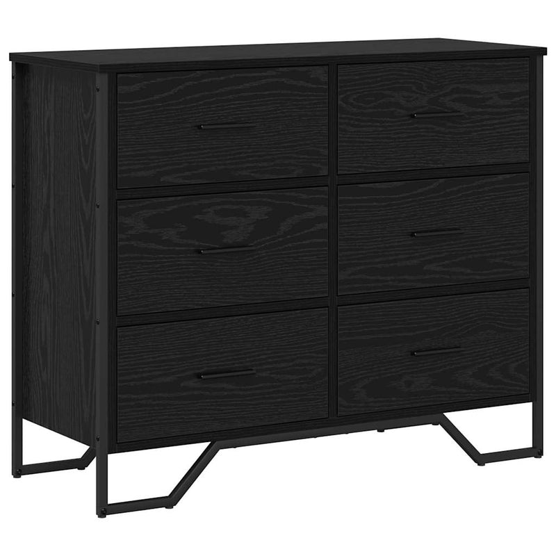 vidaXL Fiókos Szekrény fiókkal Musta tammi 91 x 35.5 x 74.5 cm Faanyag