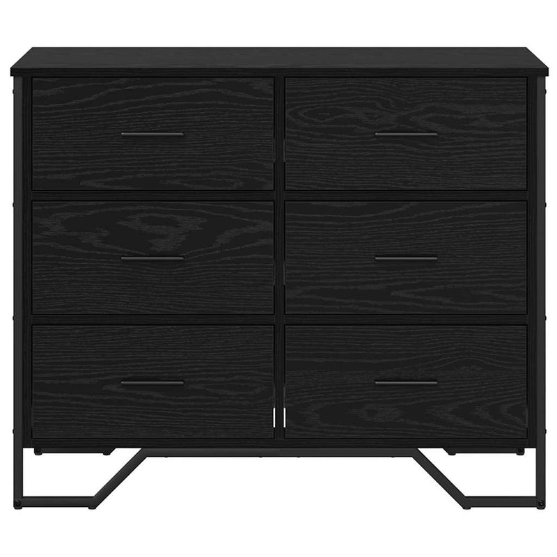 vidaXL Fiókos Szekrény fiókkal Musta tammi 91 x 35.5 x 74.5 cm Faanyag