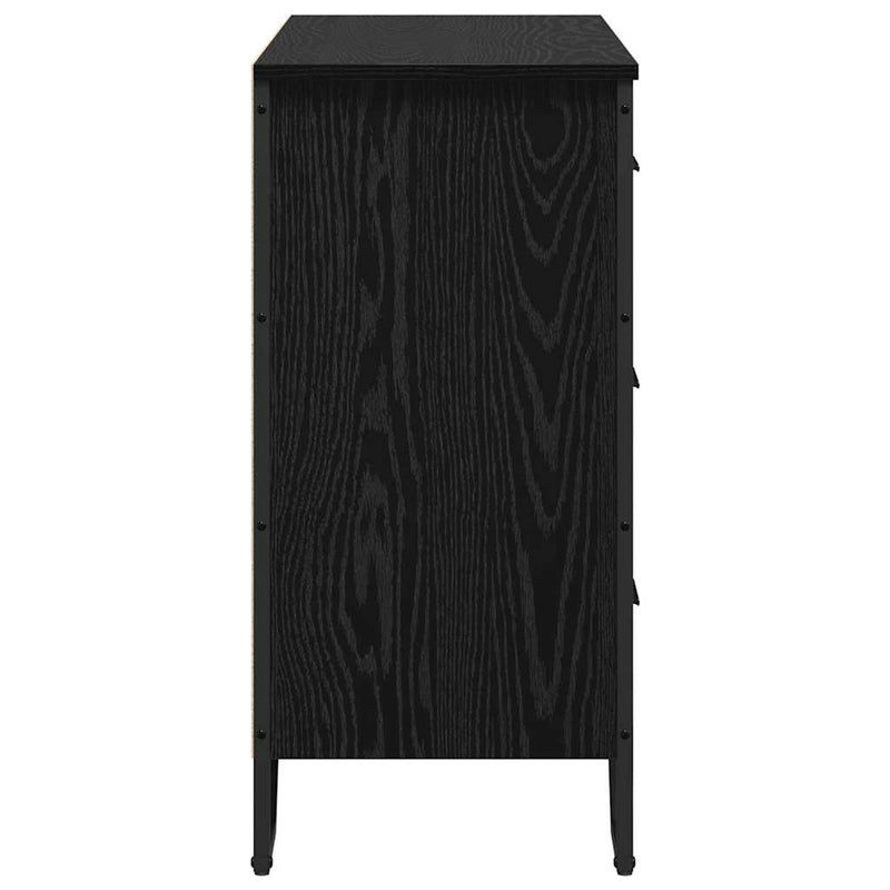 vidaXL Fiókos Szekrény fiókkal Musta tammi 91 x 35.5 x 74.5 cm Faanyag