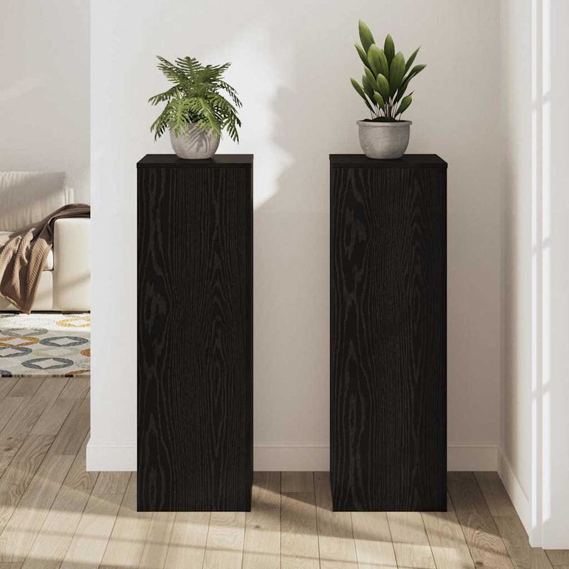 vidaXL Növényállvány 2 pcs Musta tammi 33 x 33 x 100 cm Faanyag