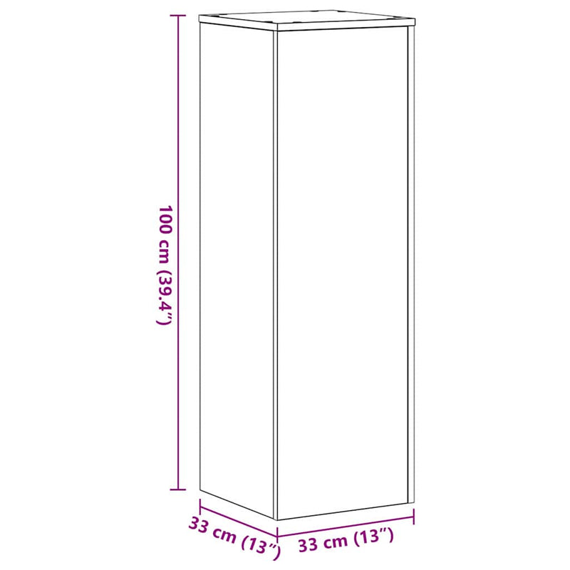 vidaXL Növényállvány 2 pcs Musta tammi 33 x 33 x 100 cm Faanyag