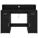 vidaXL Asztal LED -es lámpákkal Musta tammi 120 x 55 x 91 cm Faanyag