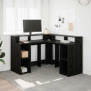 vidaXL Asztal polcokkal Fekete tölgy 130 x 130 x 91 cm Faanyag