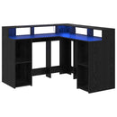 vidaXL Asztal polcokkal Fekete tölgy 130 x 130 x 91 cm Faanyag