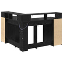 vidaXL Asztal polcokkal Fekete tölgy 130 x 130 x 91 cm Faanyag