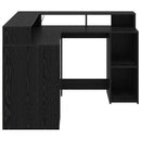 vidaXL Asztal polcokkal Fekete tölgy 130 x 130 x 91 cm Faanyag