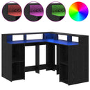 vidaXL Asztal LED -es lámpákkal Musta tammi 130 x 130 x 91 cm Faanyag