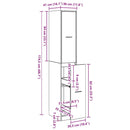 vidaXL Gyógyszertári Szekrény Musta tammi 30 x 41 x 174.5 cm Faanyag