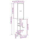 vidaXL Gyógyszertári Szekrény Musta tammi 40 x 41 x 174.5 cm Faanyag