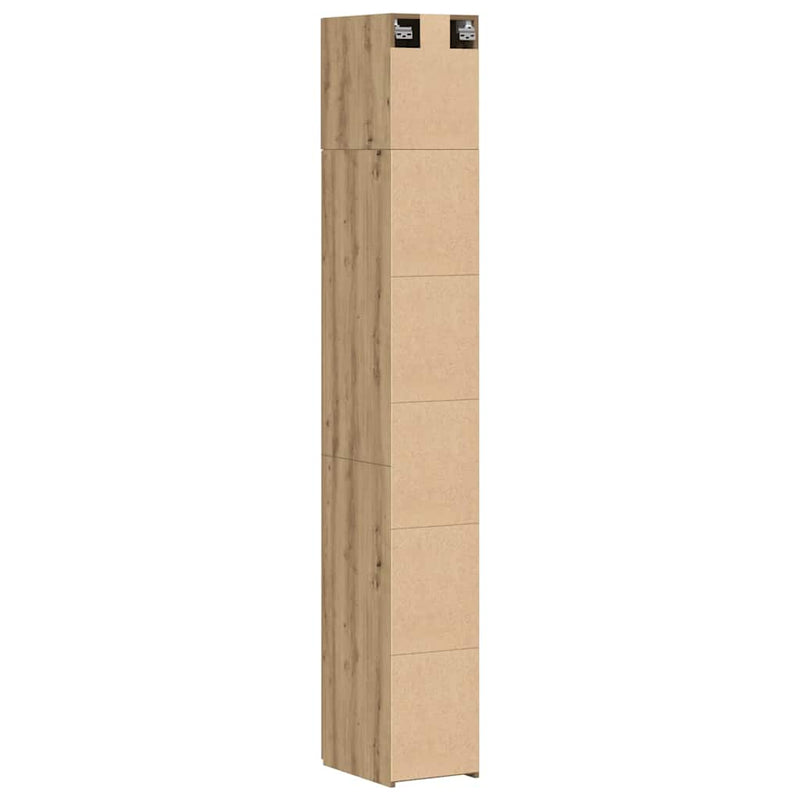 vidaXL Karcsú tárolószekrény kézműves tölgy 30 x 42.5 x 225 cm Faanyag