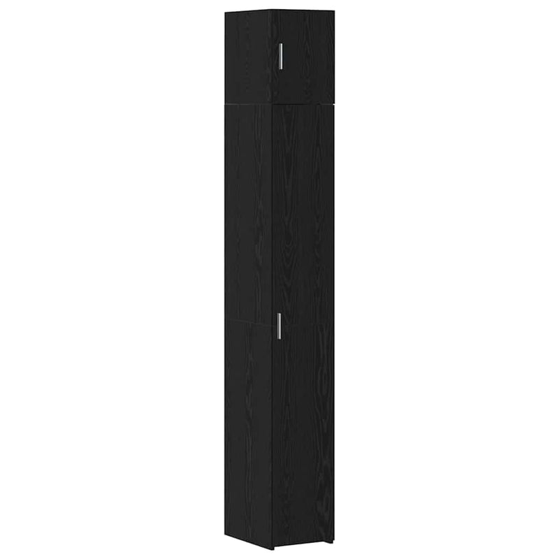 vidaXL Karcsú tárolószekrény Musta tammi 30 x 42.5 x 225 cm Faanyag