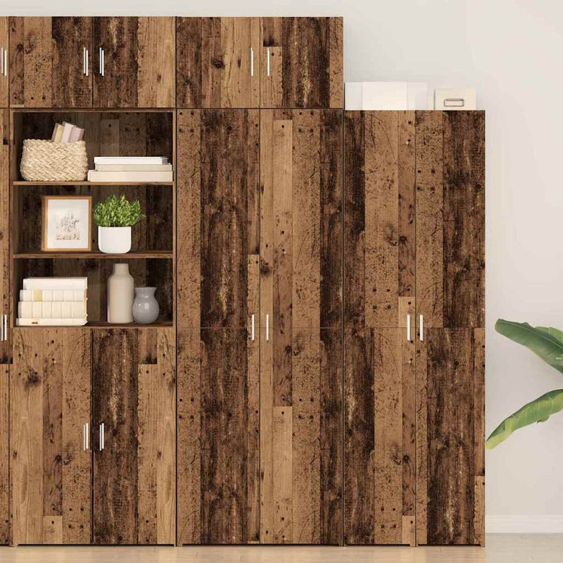 vidaXL Tárolószekrény Régi fa 70 x 42,5 x 225 cm Faanyag