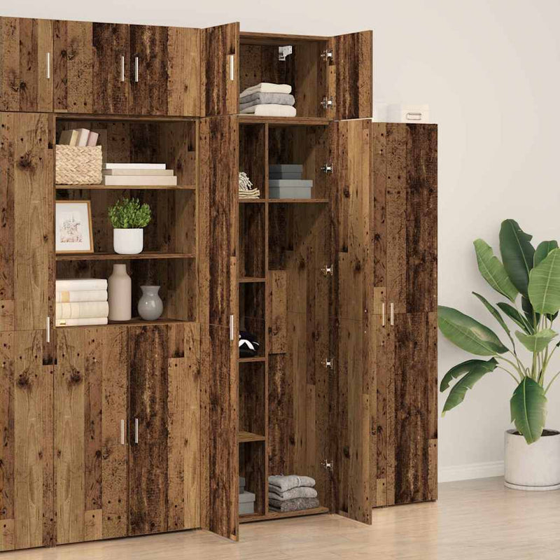 vidaXL Tárolószekrény Régi fa 70 x 42,5 x 225 cm Faanyag