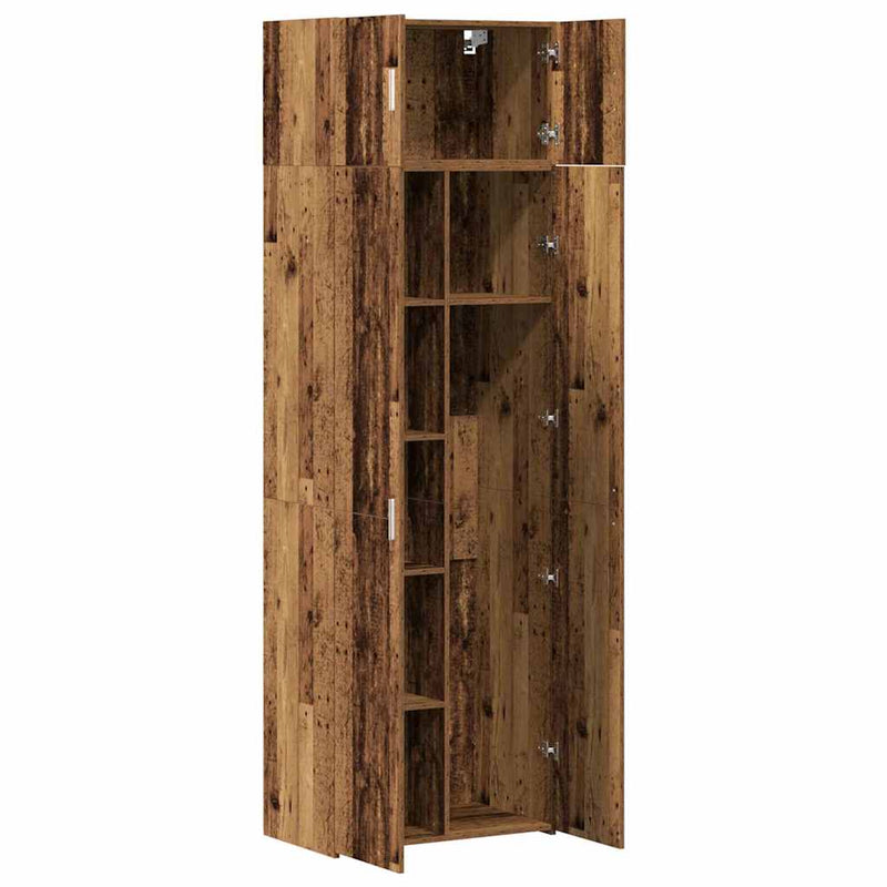 vidaXL Tárolószekrény Régi fa 70 x 42,5 x 225 cm Faanyag
