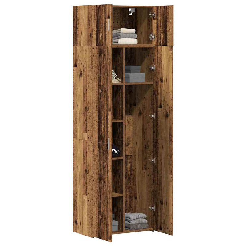 vidaXL Tárolószekrény Régi fa 70 x 42,5 x 225 cm Faanyag