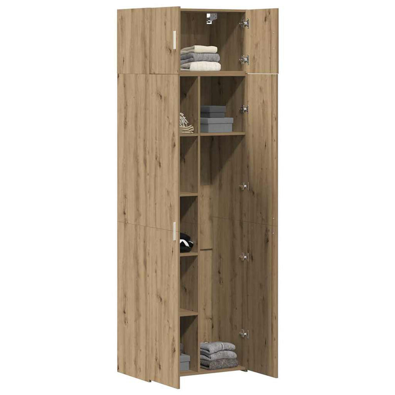 vidaXL Tárolószekrény kézműves tölgy 70 x 42,5 x 225 cm Faanyag