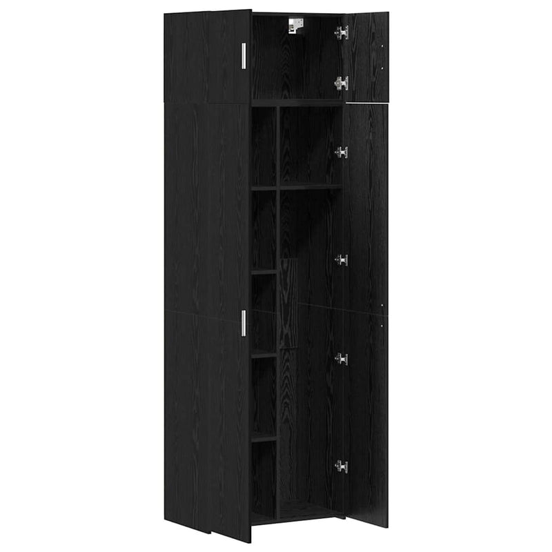 vidaXL Tárolószekrény Musta tammi 70 x 42,5 x 225 cm Faanyag
