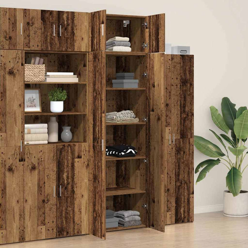 vidaXL Tárolószekrény Régi fa 70 x 42,5 x 225 cm Faanyag